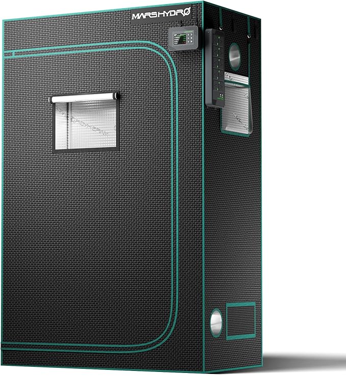 MARS HYDRO 4x2x6 Advanced Grow Tent, 48"x24"x71" High Reflective Mylar 1680D for Hydroponics Indoor Plant Growing, with Observation Window,Floor Tray and Smooth Zipper for TSL2000/SP3000 by MARSHYDRO