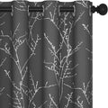 Deconovo Grey Blackout Curtains, Thermal Insulated Soundproof Drapes, Silver Branch Foil Print, 52 x 63 Inch, 2 Panels, Machine‑Washable Privacy Window Panel for Living Room Bedroom Nursery Office by Deconovo