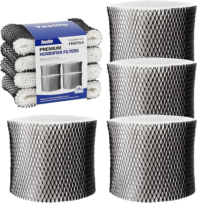 4 Pack HWF64 Humidifier Filter for Sunbeam Humidifier Filter B, SCM1746, Compatible with Holmes HM1730, HM1745, HM1746 by YEELIFE