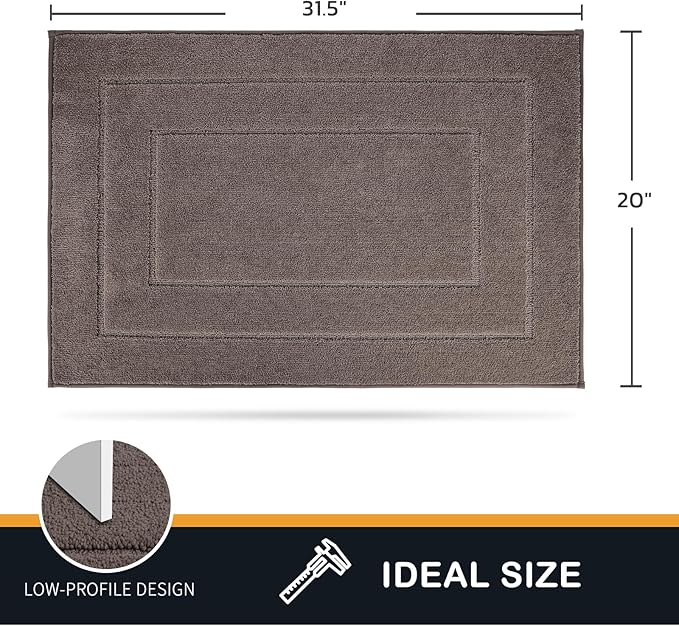 PURRUGS Dirt Trapping Door Mat 20" x 31.5", Non-Slip/Skid Machine Washable Entryway Rug, Dog Doormat, Super Absorbent Welcome Mat for Muddy Wet Shoes and Paws, Grayish Brown - Image 2