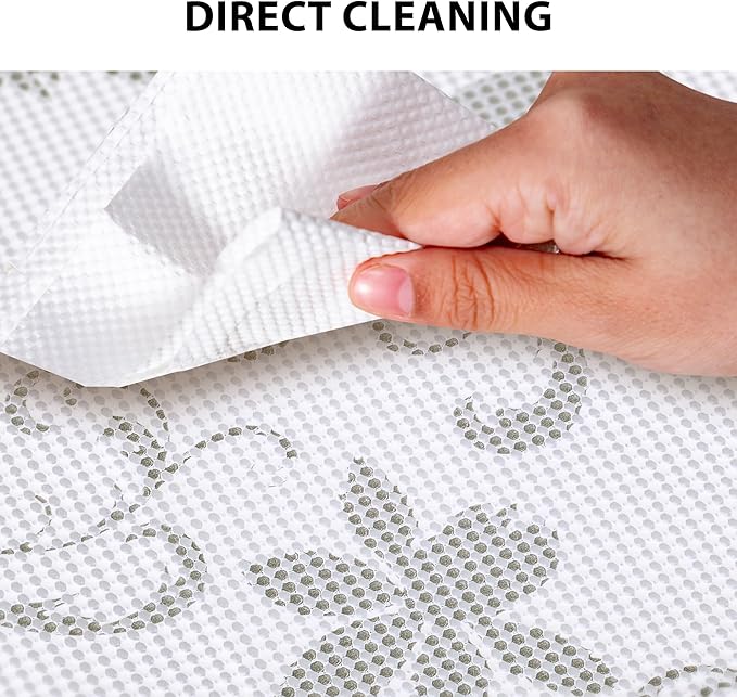 Shelf Liners for Cabinets-Drawer Liner Cabinet Liners for Shelves Kitchen,Non-Adhesive,Non-Slip,White Floral,12 in x 10Ft (120 inch) - Image 6