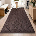 PURRUGS Dirt Trapping Door Mat 32" x 70", Non-Slip Machine Washable Entry Rug, Dog Doormat, Indoor Front Door Mat, Super Absorbent Entryway Rug for Muddy Shoes & Paws, Brown by PURRUGS