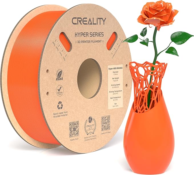 Creality Hyper ABS Filament 1.75mm, 3D Printer Filament ABS for High Temperature Resistance, 1kg(2.2lb)/Spool, Dimensional Accuracy ± 0.05 mm, Fits for Most 3D Printers by Creality