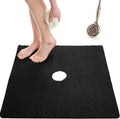 Enkosi Loofah Shower Mat with Drain Hole – Cushioned Anti-Slip Square Bath Mat for Showers, and Bathroom Floors – Textured PVC, Non Slip Safety Pad for Walk-in Stalls and Wet Areas (27x27 Black) by ENKOSI