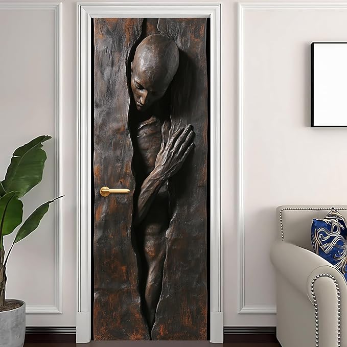 3D Door Stickers, Peel and Stick Vinyl Wallpaper, Self-Adhesive Mural for Home Decor 30.3" W x 78.7" H - Image 2