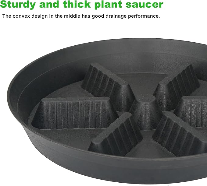 2 Pack Plant Saucer 17 inch 2 Pack, Raised Middle Plant Trays for Pots, Large Plastic Plant Saucers for Indoors, Water Tray for Plants,Drip Trays Plant Stand Water Catcher Tray, Pot Saucers for Plants - Image 3