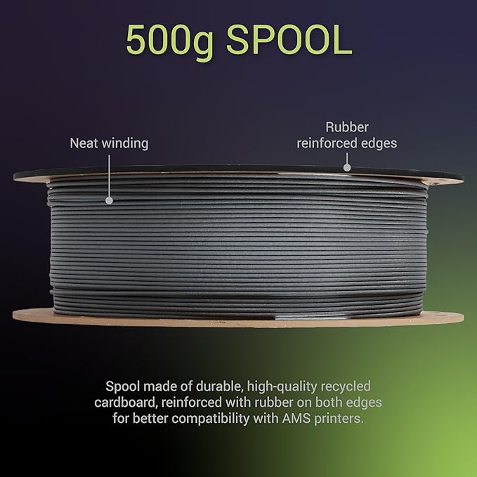 Polymaker Fiberon PPS-GF20 Filament 1.75mm 0.5kg Spool, Extreme Heat Resistance, Electrically Insulating, UL94 V0 Flame Retardant, Chemical Resistant, Ideal for Housings, Fixtures & Automotive Parts - Image 2