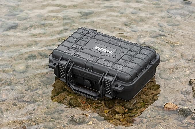 MEIJIA Portable All Weather Waterproof Protective Hard Case, Small Camera Case,Dry Case with Customizable Foam,Fit Use of Drones, Camera,Equipments, 11.65 ”x8.35”x3.78” - Image 8