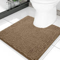 Smiry Luxury Chenille Toilet Rugs U-Shaped 20x20, Soft Absorbent Non-Slip Contour Bathroom Rugs for Toilet, Machine Washable Contoured Bath Mats, Camel by Smiry