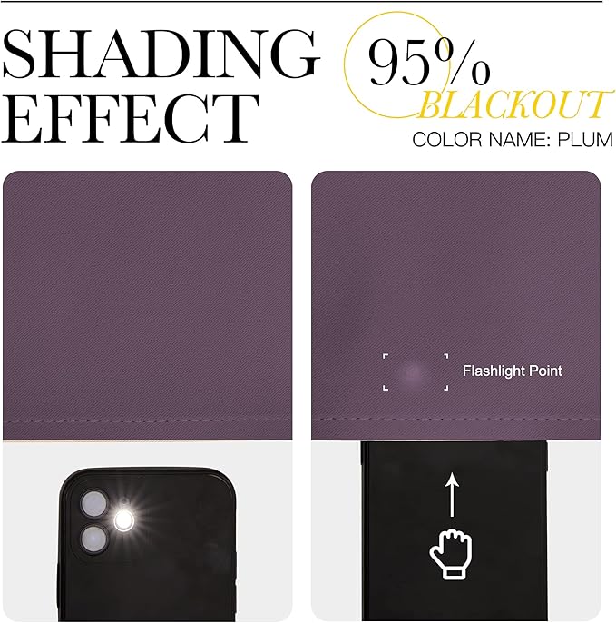 NICETOWN Window Treatment Blackout Curtains and Draperies - (Plum Color) 42x40 inch, 2 Panels, Room Darkening Blackout Panel Drapes for Bedroom - Image 5