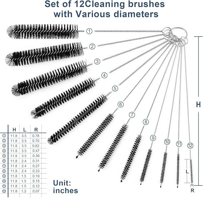 Straw Cleaner Brush Set, 12 Pieces Botthle Cleaning Brush and Nylon Tube Brush Brush, 11.8 Inch Long Cleaning Brush Kit for Water Bottle, Straws on Tumbler, Sippy Cup, Tea Pot Spout - Image 8
