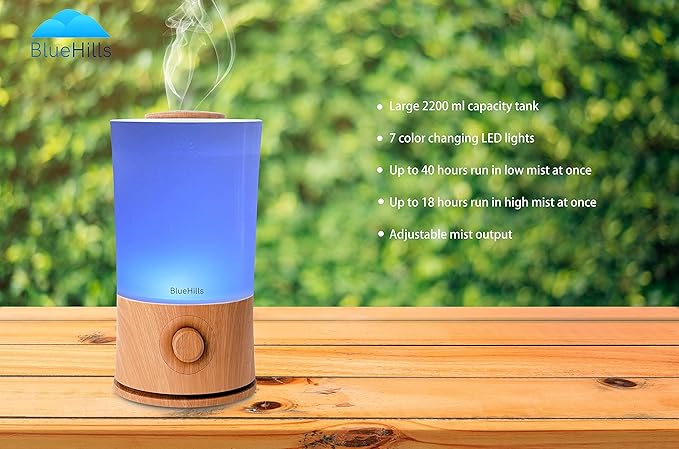 BlueHills Premium 2000 ML XL Large Essential Oil Diffuser Aromatherapy Humidifier for Large Room Home 40 Hour Run Huge Coverage Area 2 Liter Extra Large Capacity Huge Diffuser Wood Grain E005 - Image 8