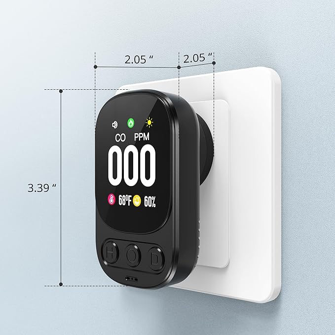 3-in-1 Carbon Monoxide Detectors INKBIRDPLUS Carbon Monoxide Detector Plug in for Travel with Temperature & Humidity Sensor Built-in, CO Gas Level Monitor Alarm for Kitchen, Accurate & Easy to Install - Image 2