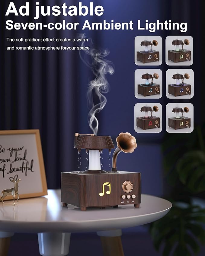Essential Oil Diffuser, Humidifiers For Bedroom, 250ml Cool Mist Rain Diffuser, 7 Colors LED Ambient Light & Auto Shut-Off When Water Runs Out, for Office, Study Room, Yoga, Relaxation & Home - Image 4
