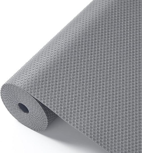 100% EVA Shelf Liner for Kitchen Cabinet, 12" x 120" Drawer Liners Non Adhesive Non Slip Waterproof Plastic Paper, Dresser Pantry Bathroom Refrigerator Protector, Grey by ALIUNI