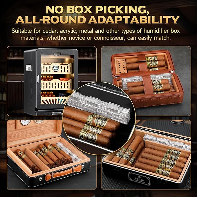 Cigar Humidifier, 2-Piece Slide Controlled Humidity Release Crystal Gel Cigar Humidor Humidifier, Reusable Humidor Accessories, Ideal Cigar Accessories for Men Gift Set - Image 6