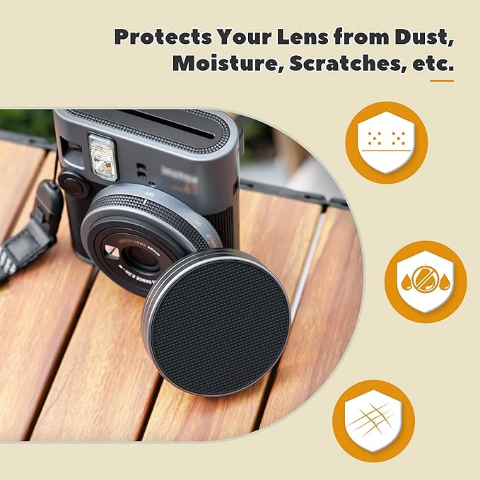 Metallic-Like Lens Cap for Fujifilm Insta Mini 41,Aluminum Anti-Dust Anti-Scratches Lightweight Camera Lens Cover with Soft EVA Interior, Accessories for Fuji Mini 41 Lens Protection Cover - Image 3