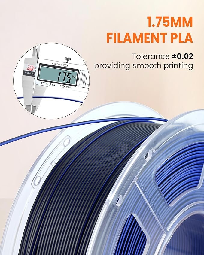 TECBEARS Dual Color PLA Filament 1.75mm, Matte PLA 3D Printer Filament, Dimensional Accuracy +/- 0.02 mm, 1KG Spool(2.2 lbs),PLA Matte Filament (Purple Green) - Image 6