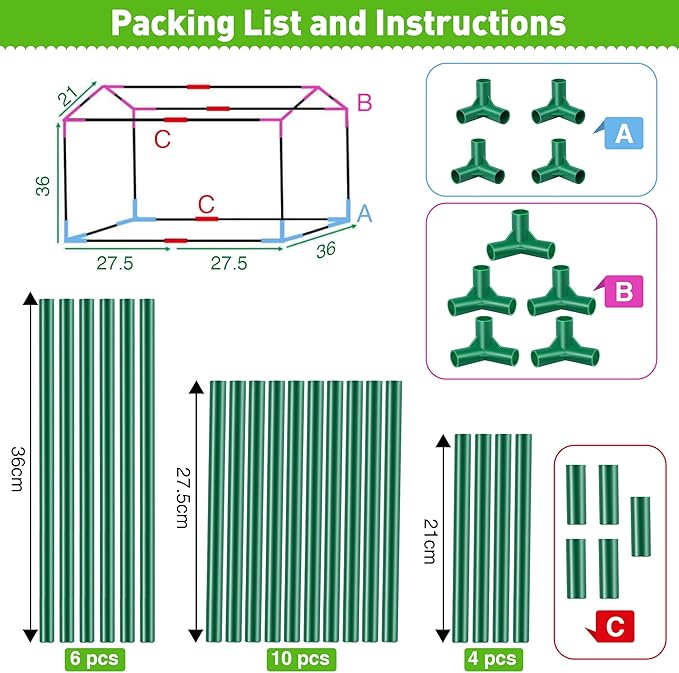 Mini Greenhouse with Potting Mat for Indoor Plant, Heavy Duty Portable Green House with Waterproof Pot Pad for Small Plants, Clear Small Plant Tent for Seed Humidity (Green) - Image 8