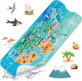 XIYUNTE Baby Bath Mat for Tub Non Slip Kids Bath Mat - 40''x16'' Extra Long Cartoon Bathtub Mat Non Slip Kids Shower Mat Eco-Friendly Toddler Bath Mats with Suction Cups, Machine Washable, Map by XIYUNTE