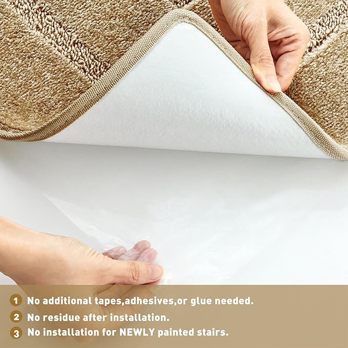 PURE ERA Carpet Stair Tread Landing Mat Tape Free Self Adhesive Non Slip Skid Resistant Indoor Doormat Area Rug Floor Mat for Kitchen Bathroom Workstations Washable 2' X 3' - Image 4