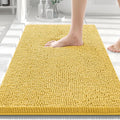 Smiry Luxury Chenille Bathroom Rugs 30x20, Extra Soft and Absorbent Shaggy Bath Mat, Machine Washable, Non-Slip Plush Carpet Runner for Tub, Shower, and Floor, Home Decor Accessories, Yellow by Smiry