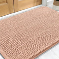 OLANLY Dog Door Mat for Muddy Paws 34x21, Absorbs Moisture and Dirt, Absorbent Non-Slip Washable Doormat, Quick Dry Chenille Mud Mat for Dogs, Entry Indoor Entryway Carpet for Inside Floor, Peach by OLANLY