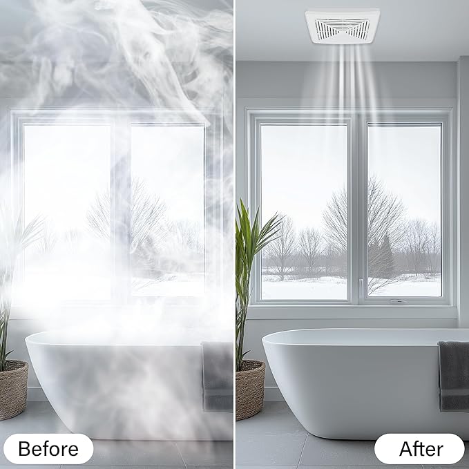 50CFM Ceiling Bathroom Exhaust Fan: Vent Fan with Grille, Bath Wall Mount Ventilation fan for New Building Multi Family, Condo, Apartment and Hotel, White, Contracors 6 Packs - Image 7