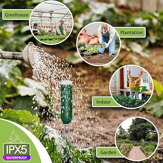 4-in-1 Wireless Soil Moisture Meter/Thermometer/Sunlight/Time,PH Paper, Waterproof Plant Moisture Sensor Meter with Digital LCD Display for Garden, Lawn and Indoor Plants - Image 5