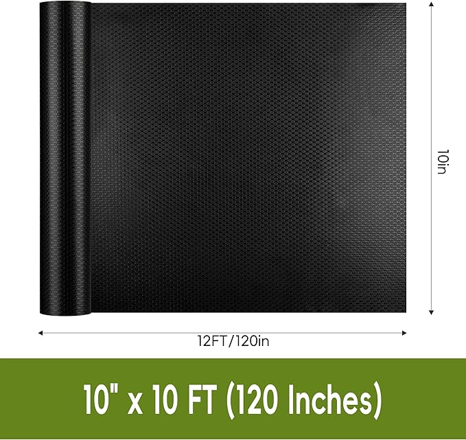 Black Drawer Shelf Liner, Peel and Stick Non Slip Cabinet Liner 10" x 10 FT, Waterproof Adhesive Shelf Paper for Kitchen Drawers & Pantry Shelves - Image 2