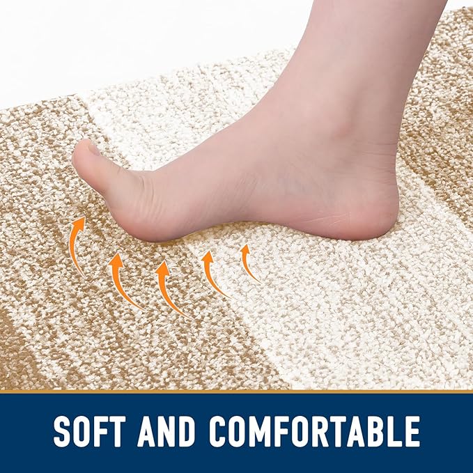 Smiry Dog Door Mat for Muddy Paws, Absorbs Moisture and Dirt, Low-Profile Entryway Mat with Non-Slip Backing, Entry Indoor Outdoor Doormat for Inside Floor (30x17 Inches, Beige, Striped) - Image 5