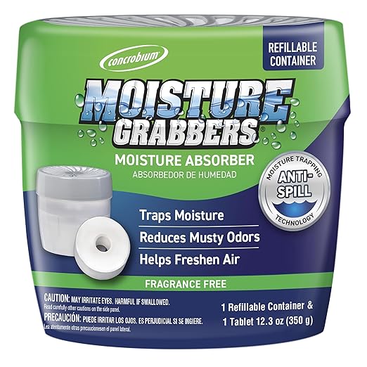 Concrobium 378490 Moisture Grabbers Moisture Absorber Refillable Container, Fragrance Free by Rust-Oleum