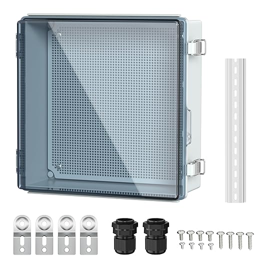 Joinfworld Outdoor Waterproof Electrical Box 13x13x5 Nema Box Weatherproof Plastic Electrical Box Outdoor WiFi Enclosure for Electrical Connection WiFi Router by Joinfworld