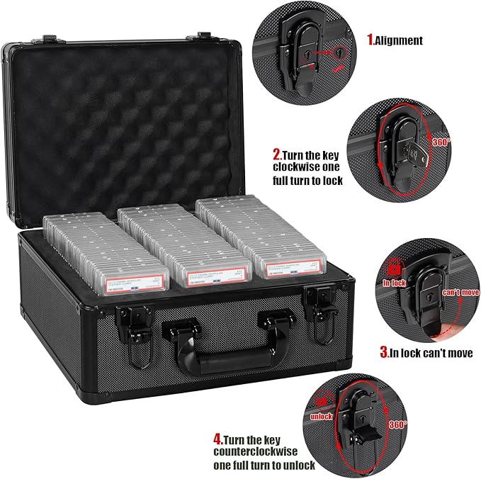 Graded Card Case - Aluminum Alloy Graded Card Storage Box Compatible with 100 Card Slabs - the Sports Trading Card Case Fits PSA, CSG, BGS - Image 2