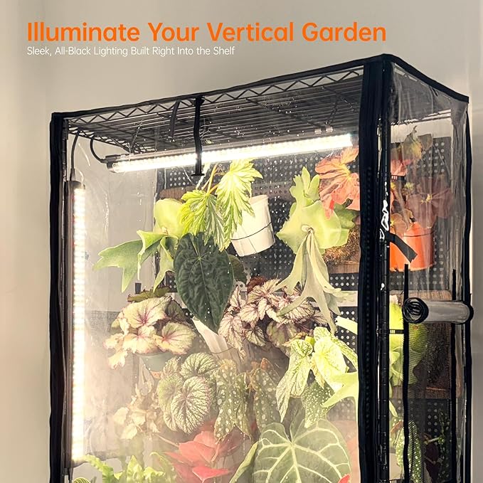 Bstrip Indoor Greenhouse Cabinet with Pegboard, Indoor Greenhouse with 4 Pack 96W Full Spectrum Grow Light for Indoor Plant, Foliage Plants, 29.5"x13.8"x59" - Image 4