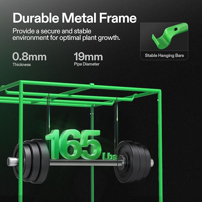 VIVOSUN S558 5x5 Grow Tent, 60"x60"x80" High Reflective Mylar with Observation Window and Floor Tray for Hydroponics Indoor Plant for VSF6450 - Image 5