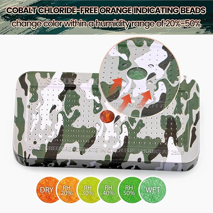 100 Gram Gun Safe Dehumidifier, Pack of 7 Camouflage Pattern Reusable Silica Gel Packets Desiccant, Moisture Absorbers Dehumidifiers for Room, Bathroom, Basement (Orange to Green) - Image 4