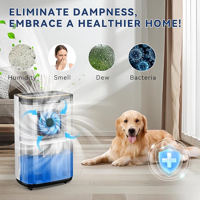 3000 Sq.Ft Dehumidifier for Basement with Drain Hose, 30 Pint Large Best Compressor Dehumidifiers for Home or Garage, Smart Humidity Control, 24H Timer & Child Lock, Ideal for Large Rooms, Garage - Image 5