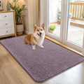 OLANLY Dog Door Mat for Muddy Paws 45x27, Absorbs Moisture and Dirt, Absorbent Non-Slip Washable Doormat, Quick Dry Chenille Mud Mat for Dogs, Entry Indoor Entryway Carpet for Inside Floor, Deep Plum by OLANLY