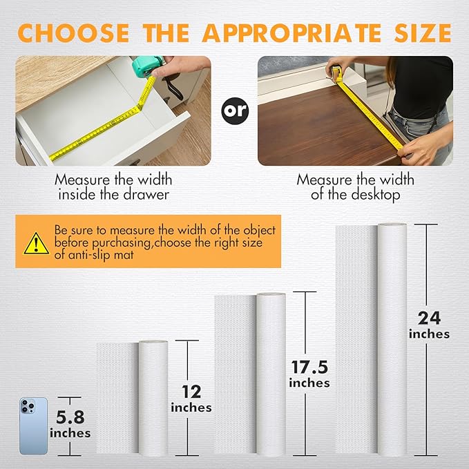 Viseeko Shelf and Drawer Liner for Kitchen Cabinet, Non-Adhesive Cabinet Liners for Shelves, Strong Grip Shelf Paper Non-Slip Waterproof Easy to Cut for Dresser Cupboard, White, 12 in x 20 ft - Image 4