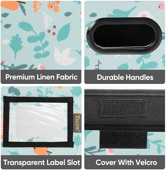 BALEINE File Organizer Box with Lid, Collapsible File Folder Organizer with Plastic Slide, Hanging File Folder Box for Office Document Storage (2 Pack, Spring Stroll) - Image 7