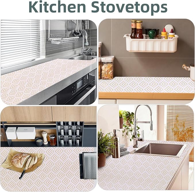 Shelf Liner for Kitchen Cabinets Non Adhesive Drawer Liner Gold Arrow Non-Slip Thickened Shelf Liner Paper Strong Easy to Clean for Tool Box Refrigerator with Knife and Tape Measure 23 inche x 30 feet - Image 6