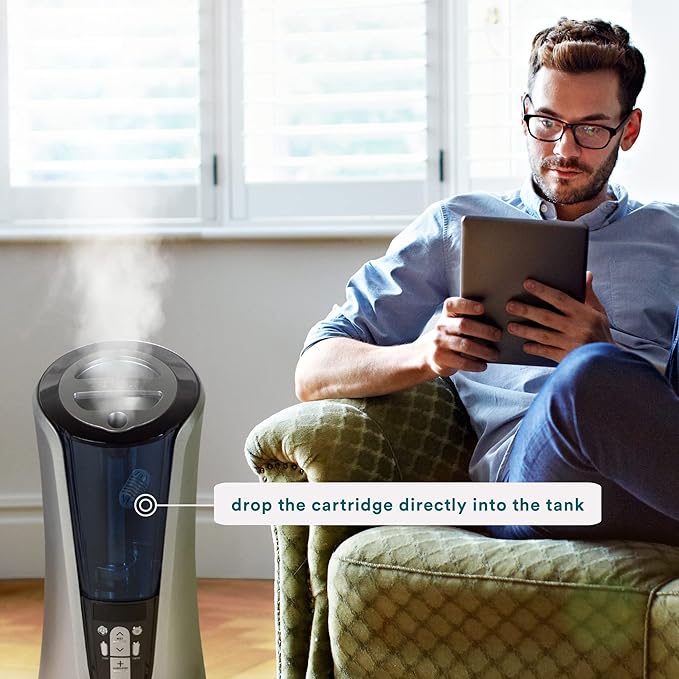HoMedics Demineralization Cartridge for Ultrasonic Humidifiers – 4-Pack Humidifier Filter Replacements, Filters Mineral Deposits and Purifies Water in Air Humidifiers for Bedroom, Plants, Office Blue - Image 4