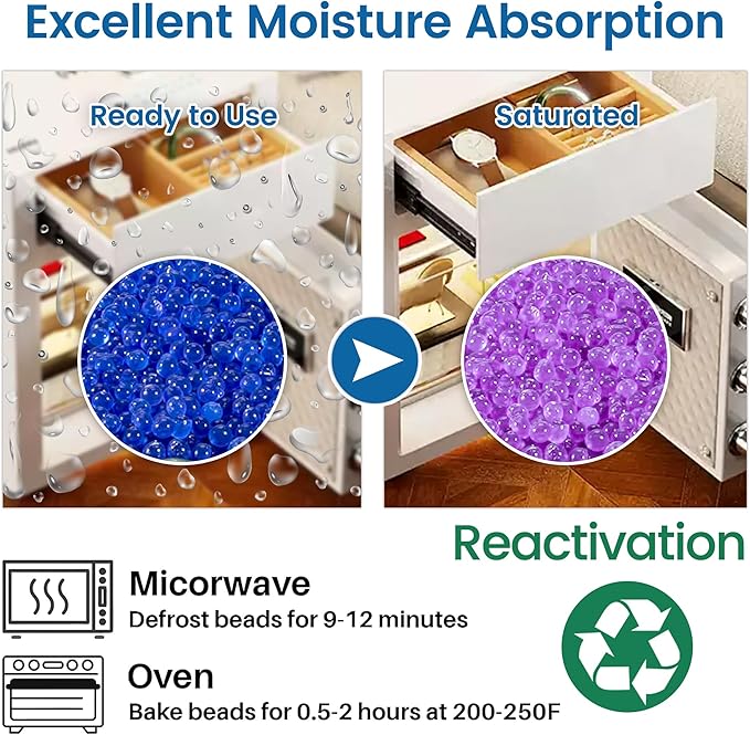Premium Blue to Pink 3mm Silica Beads, Reusable Desiccant Bulk for 3D Filament, Electronics, Cameras, Jewelry, and Safes (Blue to Pink, 2 LBS) - Image 6