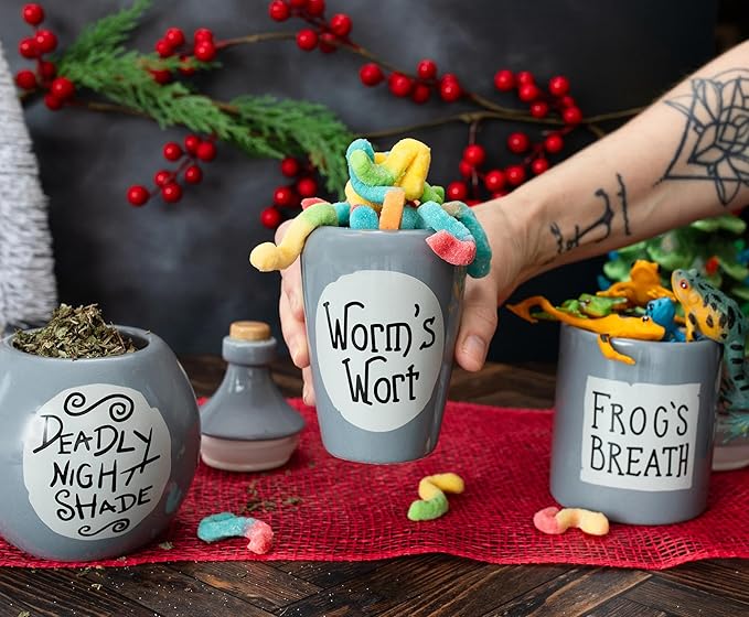 Silver Buffalo Disney The Nightmare Before Christmas Sally's Mini Storage Jars 3-Piece Set Replica | Sculpted Ceramic Kitchen Containers For Snacks - Image 7
