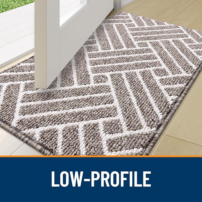 OLANLY Runner Indoor Door Mat, 47x23 Inch, Dirt Resistant and Absorbent, Non-Slip Rubber Backing Floor Mats, Easy Clean Low-Profile Doormat for Entryway, Front Door, and Inside Entrance, Khaki - Image 4