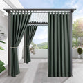 RYB HOME Waterproof Outdoor Curtains - Sunlight Block Windproof Privacy Outside Deck for Patio Porch Balcony Pergola Shower Enclosure, W 52 x L 90 inches, 1 Panel, Dark Green by RYBHOME