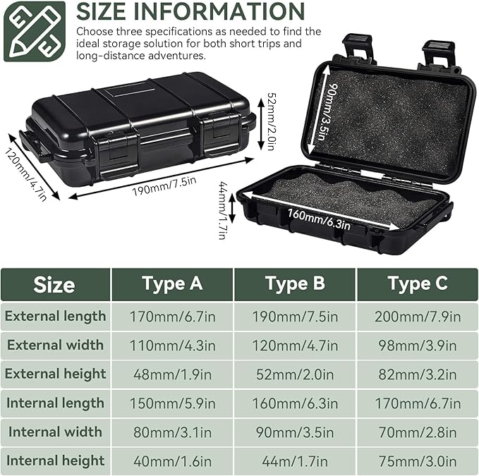 Outdoor Case, Water Proof Dry Box Shockproof and Pressureproof Sealed Storage Tool Organizer Electronic Devices Carry Protector for Camping Hiking - Image 2