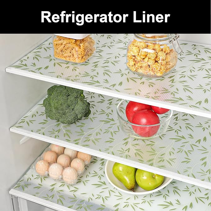 Cooyes Shelf Liners for Kitchen Cabinets Refrigerator Liners Waterproof & Oil-Proof Kitchen Cupboard Liner Drawer Mats EVA Material Non Adhesive Fridge Liner for Shelves（11.8" W x 236" L） - Image 5