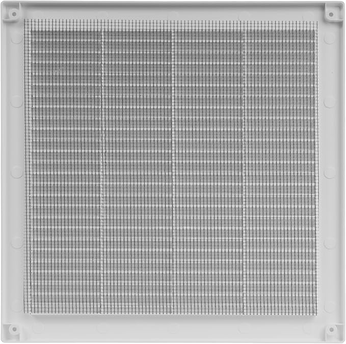 12" x 12" (Outer Size) Square Air Vent Cover – White Plastic Vent Deflector - Screen Mesh, Surface Mount Wall Ceiling – Cold Air Return Soffit Air Vent Cover - Register Indoor Outdoor - Image 9